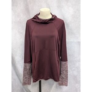 Avia Womens XXL Burgundy Space Dye Pullover Hoodie Activewear Sweatshirt 20